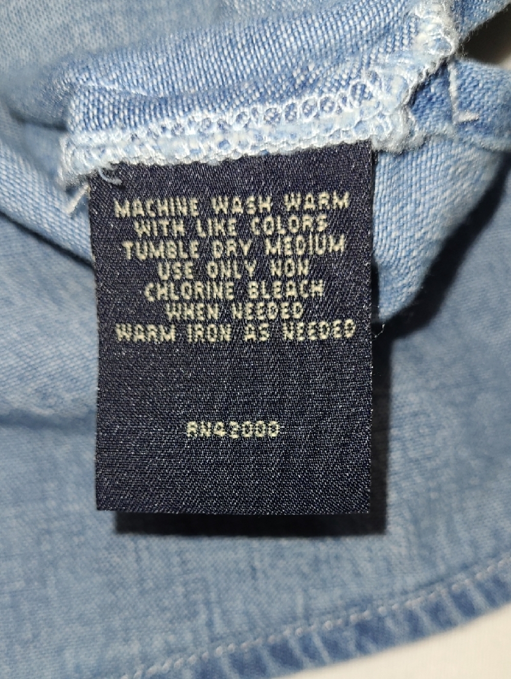 NWT Sleeveless western festive denim snap-front shirt in blue by Route 66 - Picture 11 of 11